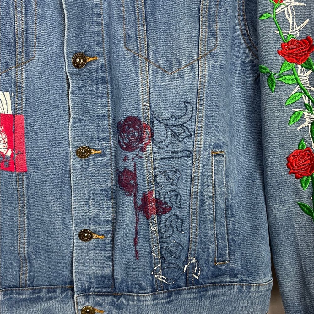 Brooklyn Cloth Blessed Rose Button Up Denim Jacket - Picture 3 of 8
